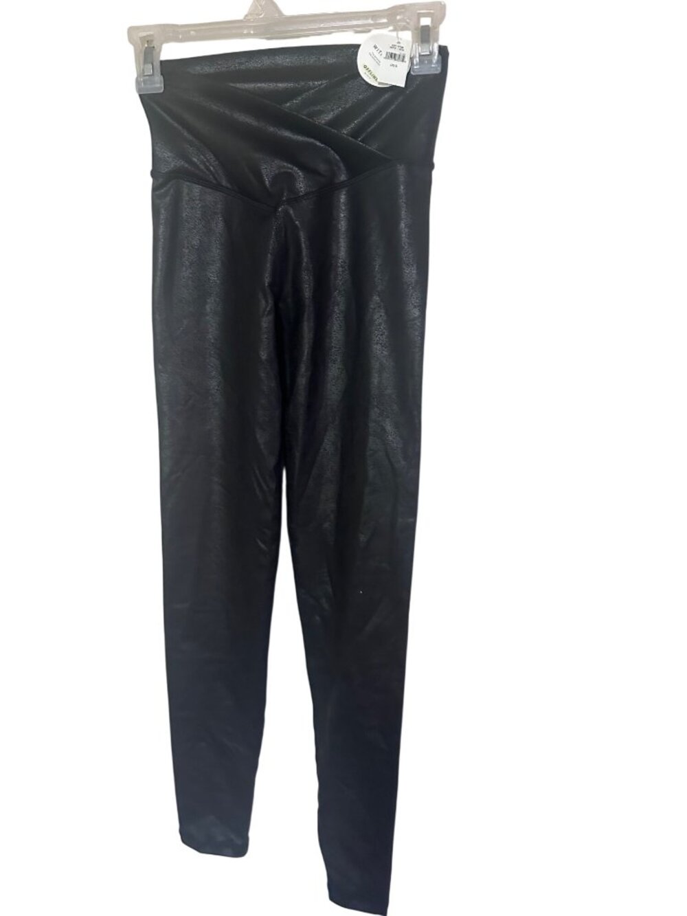Aerie Offline black faux leather dark crinkle new with tags leggings size S